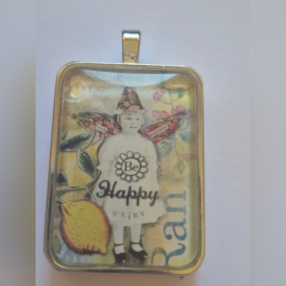 Vintage Style Pendant with Fairy Design Sally Jean Alexander 2 Sided